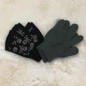 Kids Dream | Boys Winter Glove Set | 2 Pieces | Black & Grey | One Size